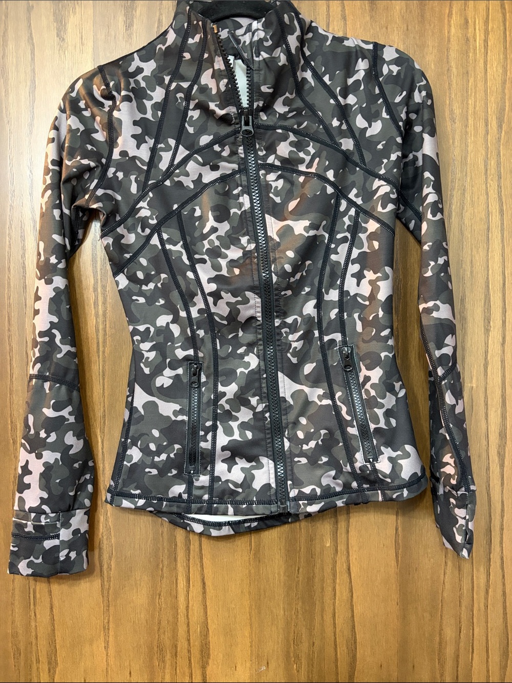 90 Degree By Reflex Women’s Camouflage Zip-Up Jacket - Black/Gray